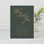 エメラルドグリーン金ゴールドボホ写真我々はYes結婚の 招待状 (スタンド正面)