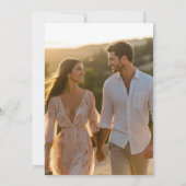 エメラルドグリーン金ゴールドボホ写真我々はYes結婚の 招待状 (裏面)