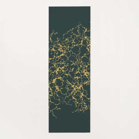 エメラルドグリーン金ゴールドモダン抽象芸術 ヨガマット (裏面)