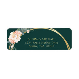 エメラルドグリーン金ゴールドリングや輪結婚ズ差出人住所 ラベル