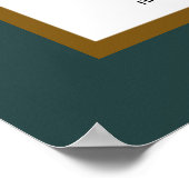 エメラルドグリーン金ゴールド冬の結婚式のシーティングチャート ポスター (角)