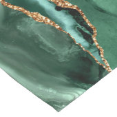エメラルドグリーン金ゴールド大理石名前をカスタムするテーブルランナー ショートテーブルランナー (コーナー)
