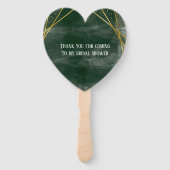 エメラルドグリーン金ゴールド幾何学的ブライダルシャワーへようこそ ハンドファン (裏面)