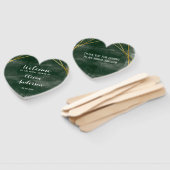 エメラルドグリーン金ゴールド幾何学的ブライダルシャワーへようこそ ハンドファン