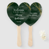 エメラルドグリーン金ゴールド幾何学的ブライダルシャワーへようこそ ハンドファン