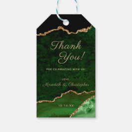 エメラルドグリーン金ゴールド結婚アゲートありがとう ギフトタグ