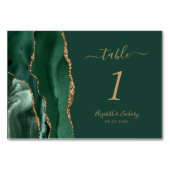 エメラルドグリーン金ゴールド結婚アゲート テーブルナンバー (正面)