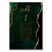 エメラルドグリーン金ゴールド結婚アゲート テーブルナンバー (裏面)