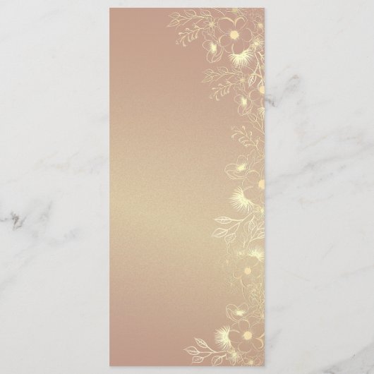 エメラルドグリーン金ゴールド結婚フローラ メニュー (裏面)