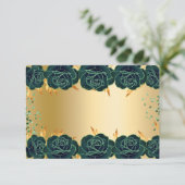 エメラルドグリーン金ゴールド花パーティー固定カード セーブザデート (スタンド正面)