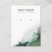 エメラルドグリーン銀瑪瑙イヤリングディスプレイカード 名刺 (正面)