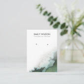 エメラルドグリーン銀瑪瑙イヤリングディスプレイカード 名刺 (スタンド正面)