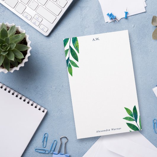 エメラルドグリーン離れズモノグラム 便箋