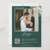 エメラルドグリーン離れ婚約パーティQRコード 招待状 (裏面)