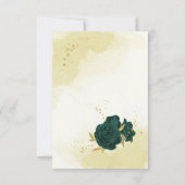 エメラルドグリーン離れ花金ゴールド結婚ズ サンキューカード (裏面)