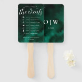 エメラルドグリーン順序イベント結婚式 プログラム ハンドファン (正面&裏面)