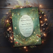 エメラルドグリーン魅惑結婚森の 招待状