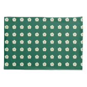 エメラルドグリーン黄色と白のバターカップの花 枕カバー (裏面-左)