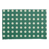 エメラルドグリーン黄色と白のバターカップの花 枕カバー (正面右)