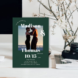 エメラルドグリーン1はっきりしたフォトミニマ結婚リスト 招待状