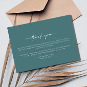 エメラルドグリーン2枚結婚写真ありがとう サンキューカード