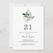 エメラルドグリーン21歳の誕生日パーティー 招待状 (正面)