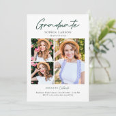 エメラルドグリーン3フォトコラージュ卒業 案内状 (スタンド正面)