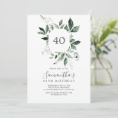 エメラルドグリーン40歳の誕生日 招待状 (スタンド正面)