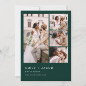 エメラルドグリーン5フォトエレガモダンントウェディング 招待状 (正面)