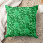 エメラルドグリーン・ウィリアム・モリス・ダマスク クッション (ブランケット)