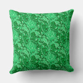 エメラルドグリーン・ウィリアム・モリス・ダマスク クッション (裏面)