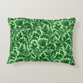 エメラルドグリーン、ウィリアム・モリス・ティスル・ダマスク アクセントクッション (裏面)