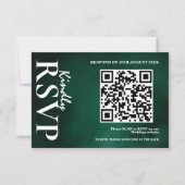 エメラルドグリーン ウェディングQRコードRSVP 出欠カード (正面)