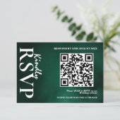 エメラルドグリーン ウェディングQRコードRSVP 出欠カード (スタンド正面)