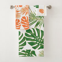 エメラルドグリーン、オレンジ色の熱帯離れとモノグラム