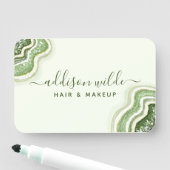 エメラルドグリーン グリッター アゲート ジオード ラグジュアリー シック 名札 (インサイチュ)