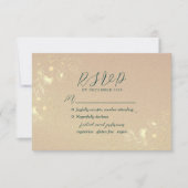 エメラルドグリーン ゴールド ウェディング 出欠カード (正面)