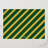 エメラルドグリーン & ゴールド モダン レトロ クリスマス フォト 箔シーズンカード (裏面)