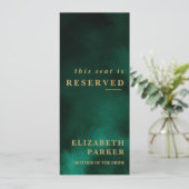 エメラルドグリーン＆ゴールド　予約席ウェディング 招待状 (スタンド正面)