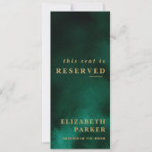 エメラルドグリーン＆ゴールド　予約席ウェディング 招待状 (正面)