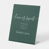 エメラルドグリーン サイン スクリプト Love Is Sweet 席札 (正面)