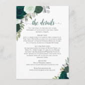 エメラルドグリーン&セージ素朴バラ結婚ズ詳細 エンクロージャーカード (正面)