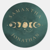 エメラルドグリーン&フェイク金ゴールドタロットシレ結婚ンツ ラウンドシール (正面)