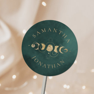 エメラルドグリーン&フェイク金ゴールドタロットシレ結婚ンツ ラウンドシール