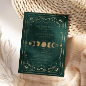 エメラルドグリーン&フェイク金ゴールドタロットシレ結婚ンツ 招待状