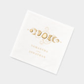 エメラルドグリーン&フェイク金ゴールドタロットシレ結婚ンツ 箔ナプキン (左)