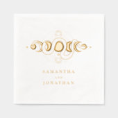 エメラルドグリーン&フェイク金ゴールドタロットシレ結婚ンツ 箔ナプキン (正面)