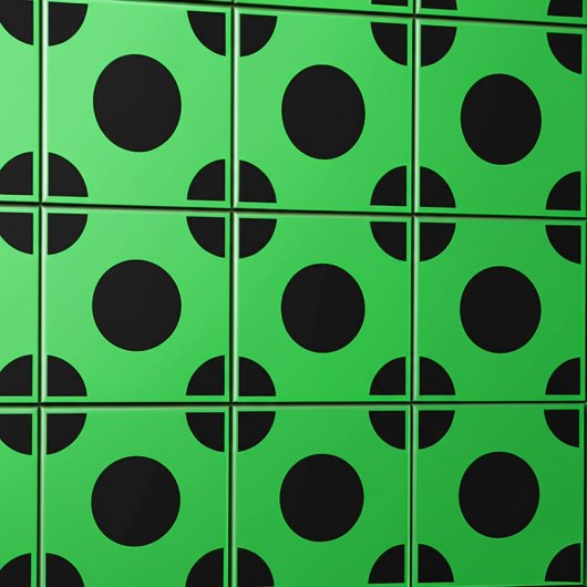 エメラルドグリーン&ブラックウォールデコール | スクエアミニマル タイル