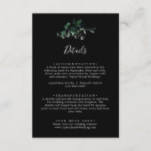 エメラルドグリーン |ブラック結婚の詳細 エンクロージャーカード (正面)
