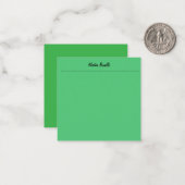 エメラルドグリーン・プレーン・ビジネス ノートカード (正面/裏面インサイチュ)